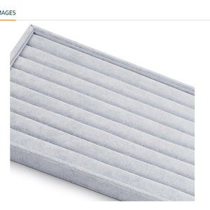 7 Slots Velvet Jewelry Display Tray Ring Earrings Organizer Trays | stackable